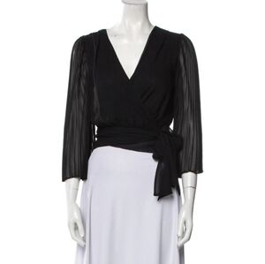 Alice + Olivia Silk Wrap Top